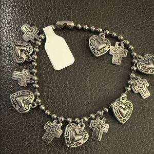 Unique Vintage Silver Charm Bracelet